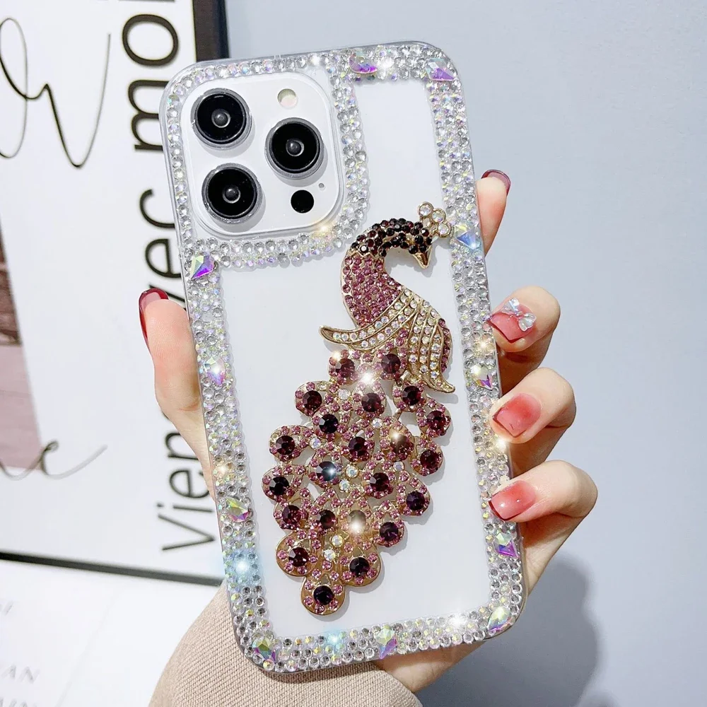 Чехол со стразами для iPhone 15 Pro Max 14 13 12 11 Xs XR 8 7 Plus SE 2020 2022 с бриллиантами телефона