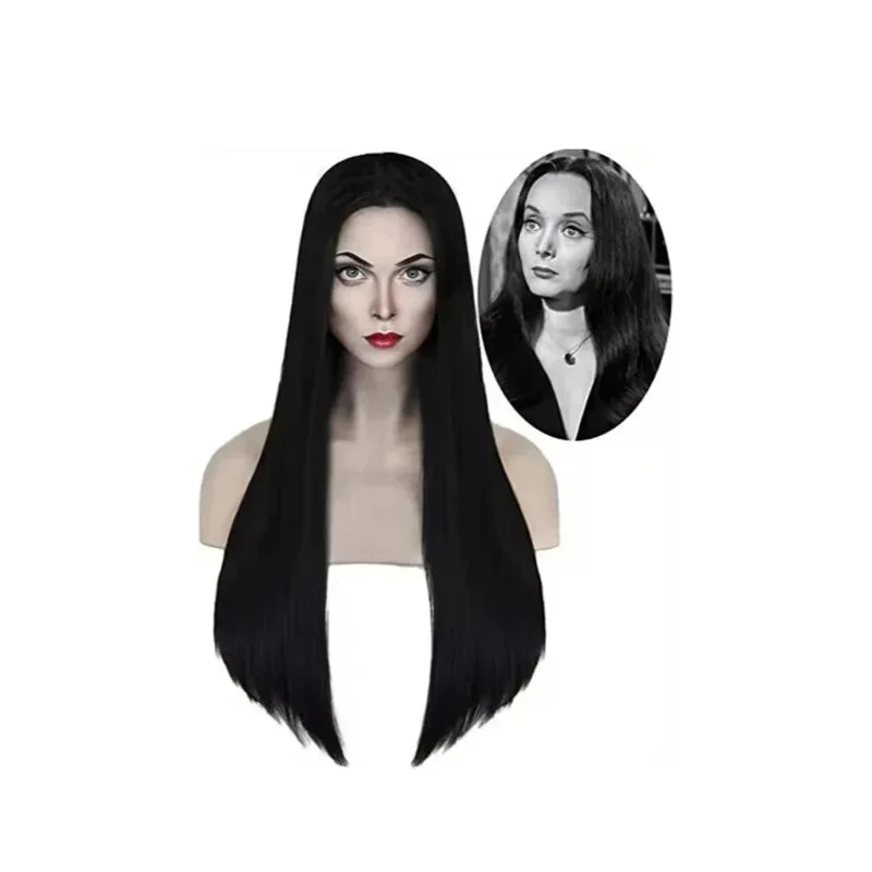 Костюм для косплея Morticia Addams WedMedieval Vampire черное сексуальное вечернее платье