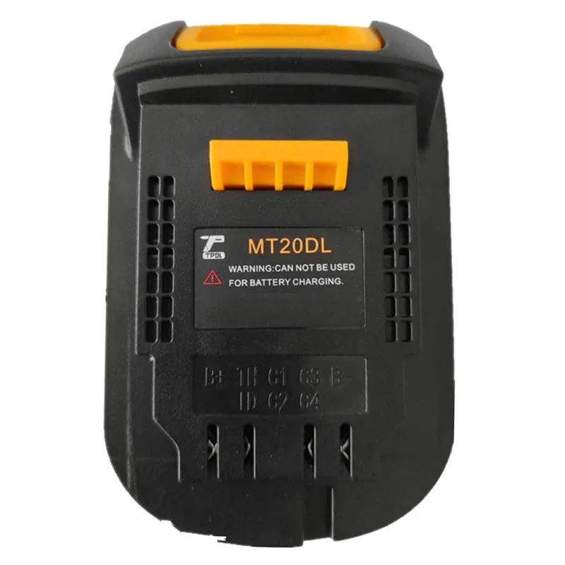 

RISE-MT20DL Battery Converter Adapter for Makita 18V Bl1830 Bl1860 Bl1815 Convert to Dewalt 18V 20V DCB200 Li-Ion Battery
