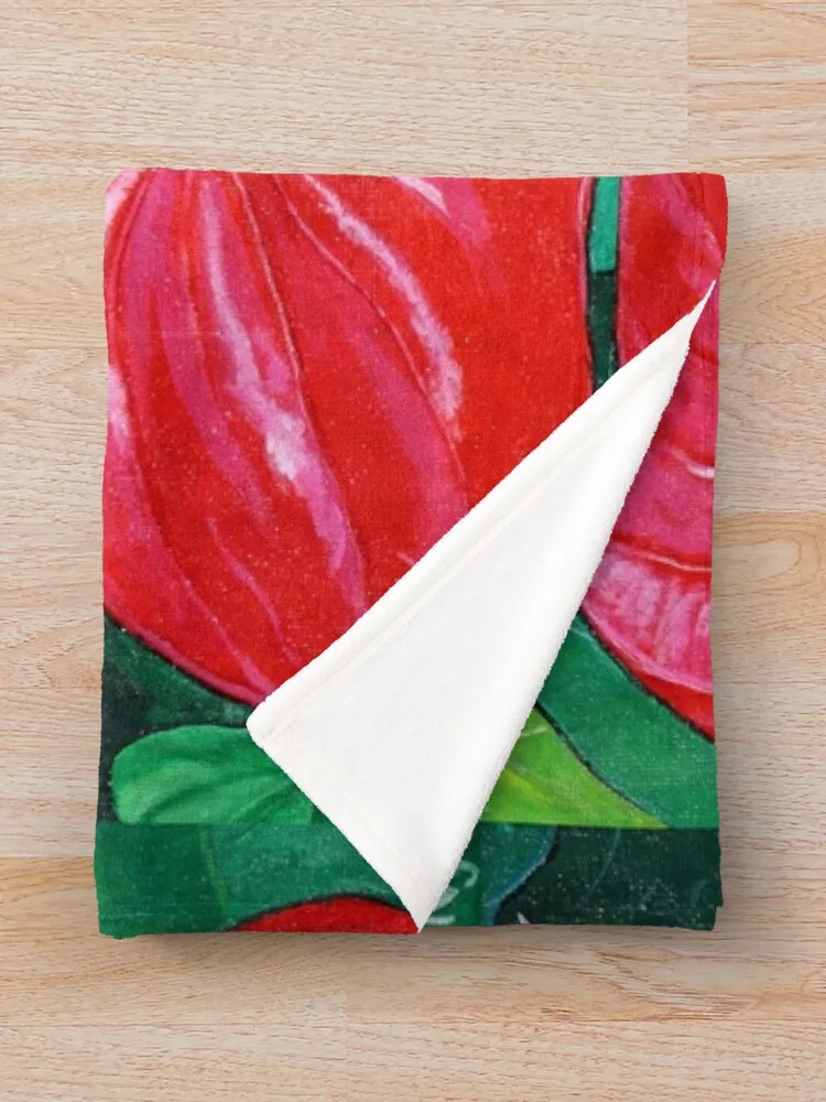 Одеяло с антуриумными растениями на диван для детских меховых одеял