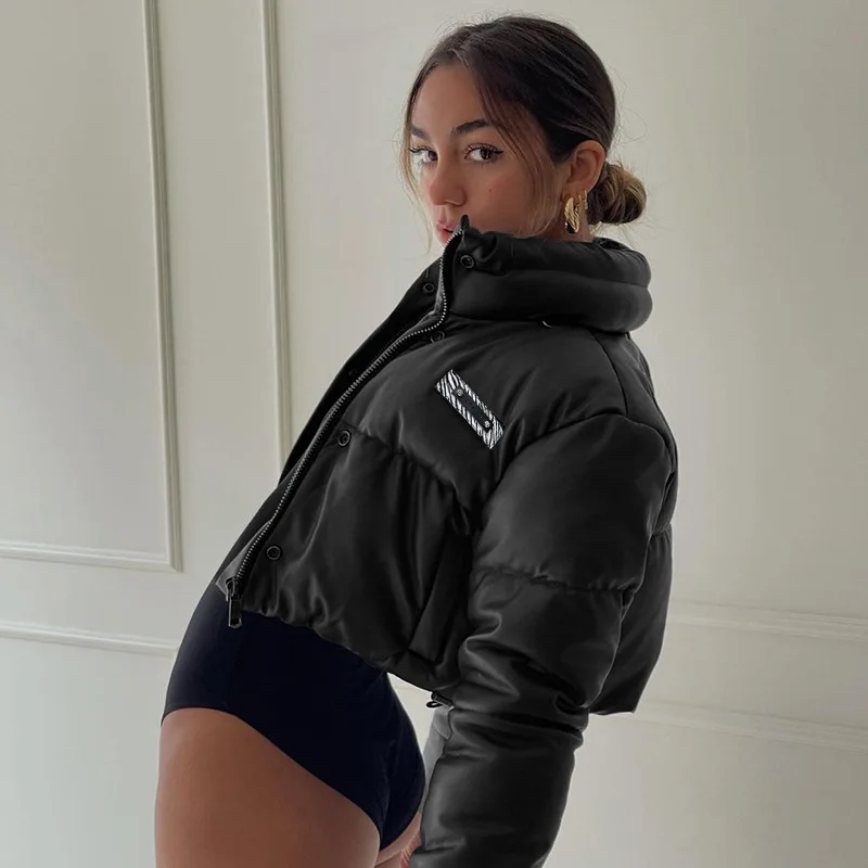 2022Casaco Inverno Feminino Chamarra Mujer Casaco Feminina Women's Winter New Personalized Trend Cotton Clothes Short High Waist