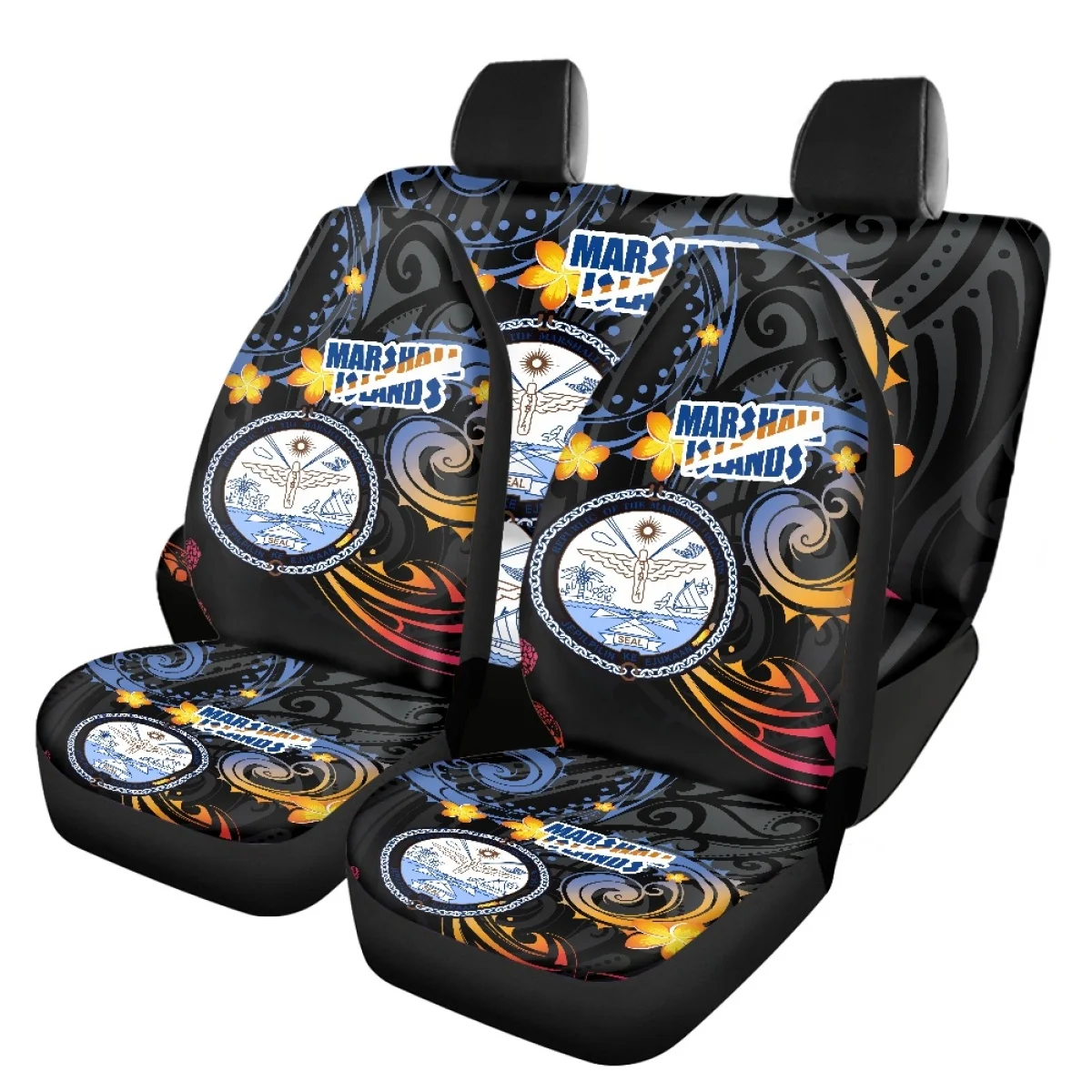 

Polynesian Tropical Hibiscus Car Seat Cover Punk Style Heavy-Duty Nonslip Auto Interior Seat Covers for Women Front/Back Seat