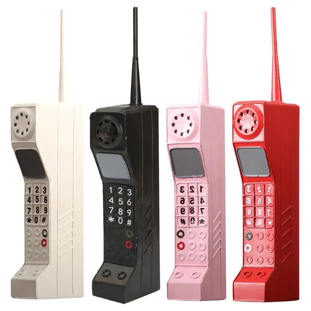 

Bar Retro Telephone Model Crafts Ornaments Coffee Shop Classic Cell Vintage Photography Home Phone Metal Decoration Brick P Z1C1