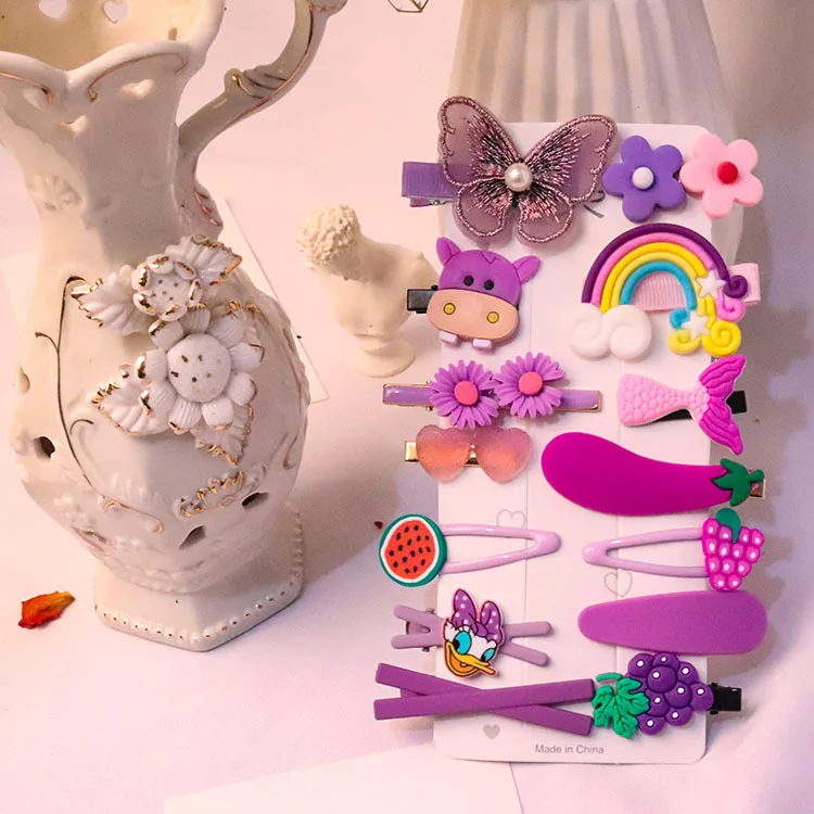 

Новинка заколки для волос Корейский принцесса конфетных цветов 14 шт. набор милых цветов животных заколки для волос