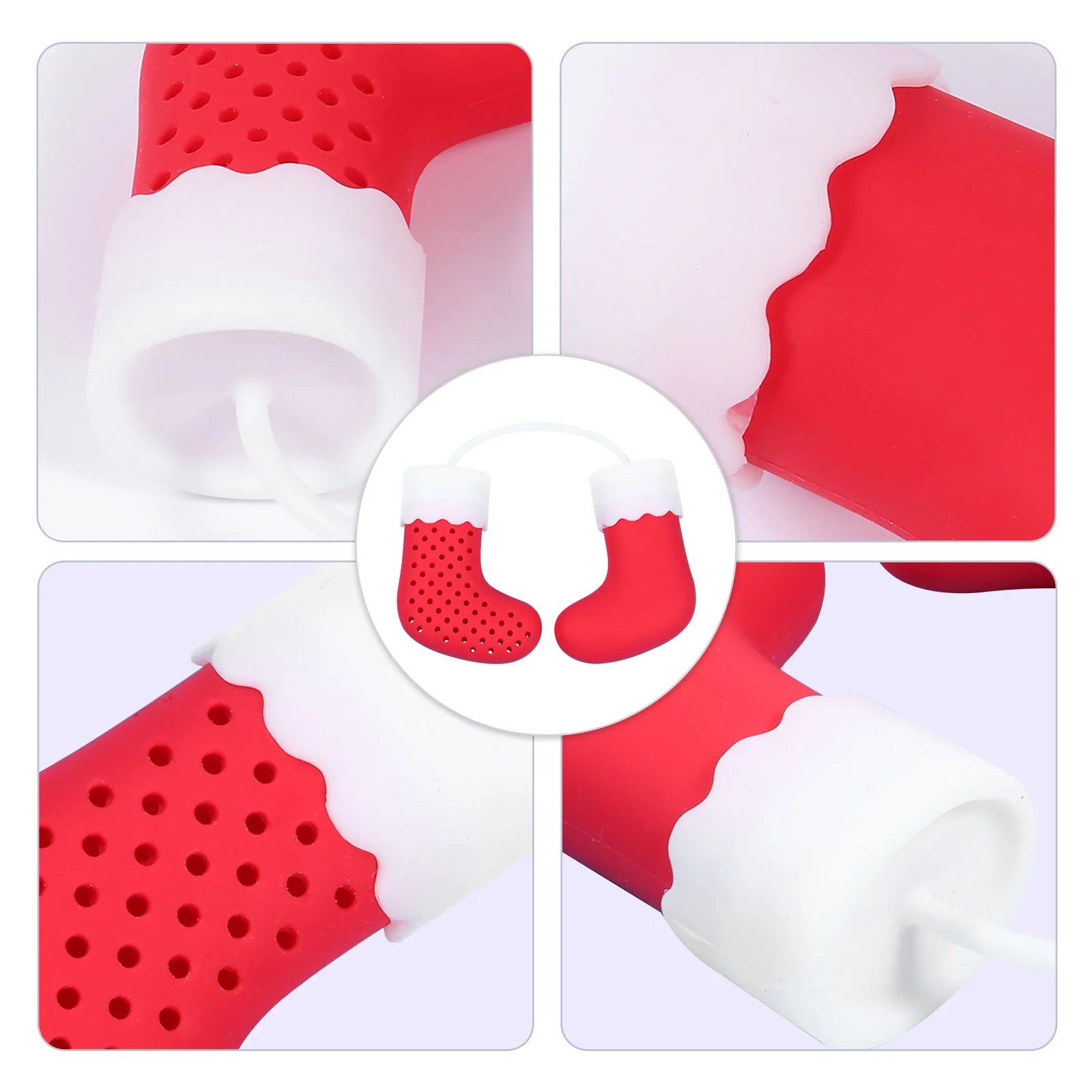 

Tea Strainer Infuserloose Leaf Soup Christmas Gift Lover Xmas Seasoning Pot Cups Mug Filter Mesh Fine Steeper Silicone