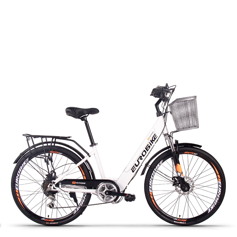 

Евробайк 300 Вт Мотор 36 в 8 Ач литиевая батарея электрическая фотобатарея с корзиной для хранения и задней полкой