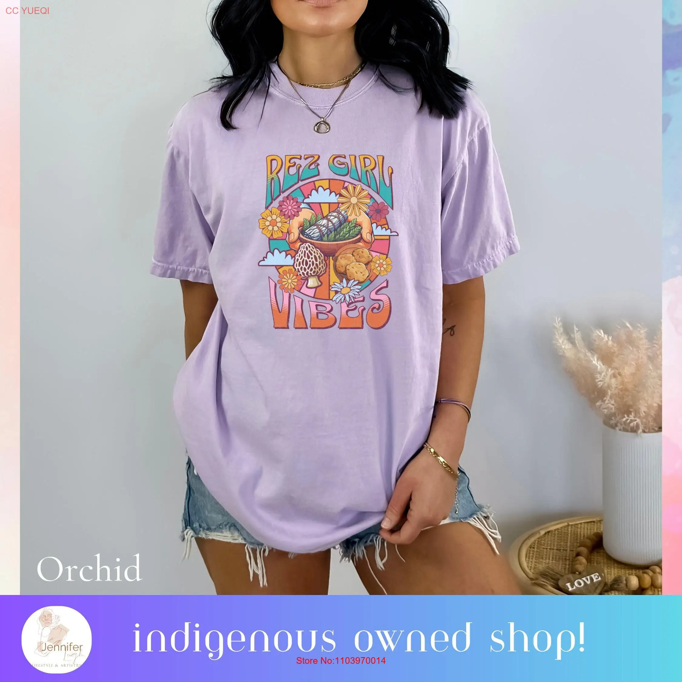 Rez Girl Vibes Indigenous Comfort Colors Native Design Футболка собственный подарок Магазин с длинными