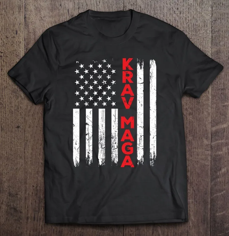 

Krav Maga Self Defense Usa American Flag Fighter Mma Pullover T Shirt T Shirt Aesthetic Clothing Vintage Anime Women's T-Shirt