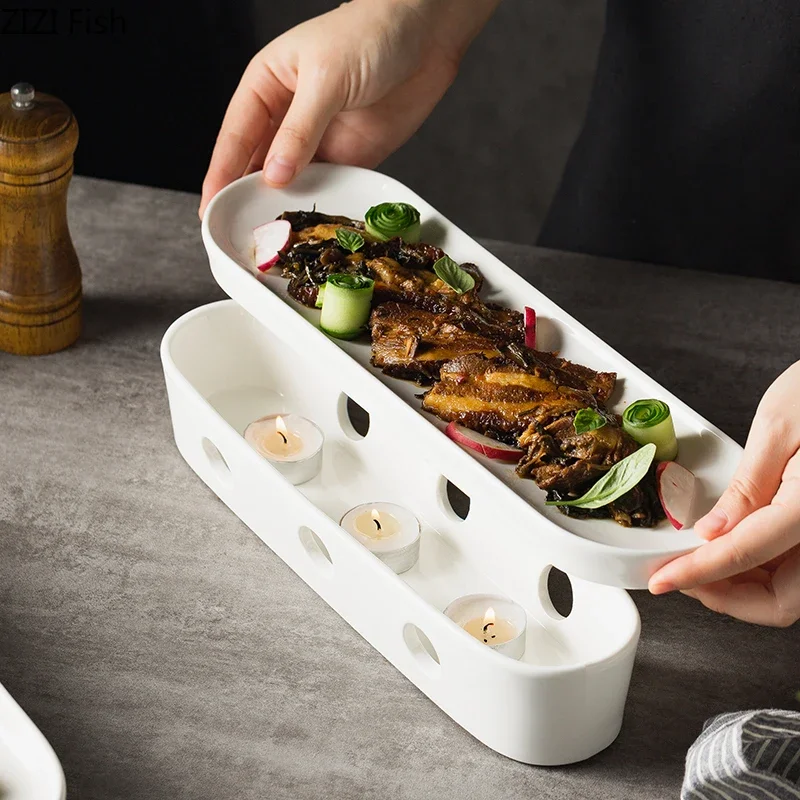 Креативная белая овальная Изолированная тарелка набор десертов для ресторана с