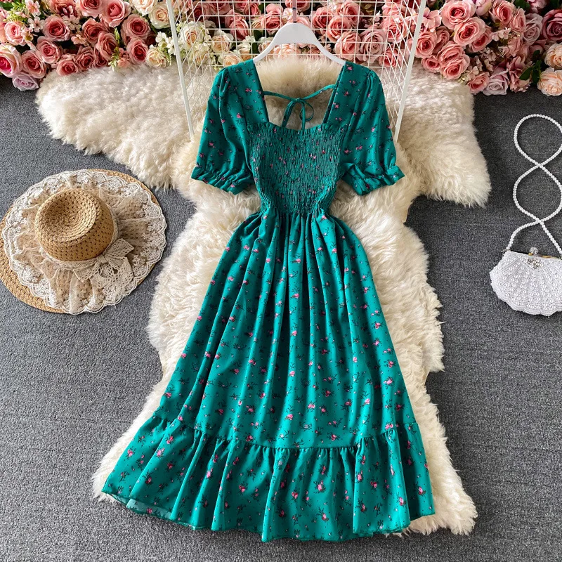 Мини-платье женские платья трапециевидной формы Vestidos с квадратным воротником и