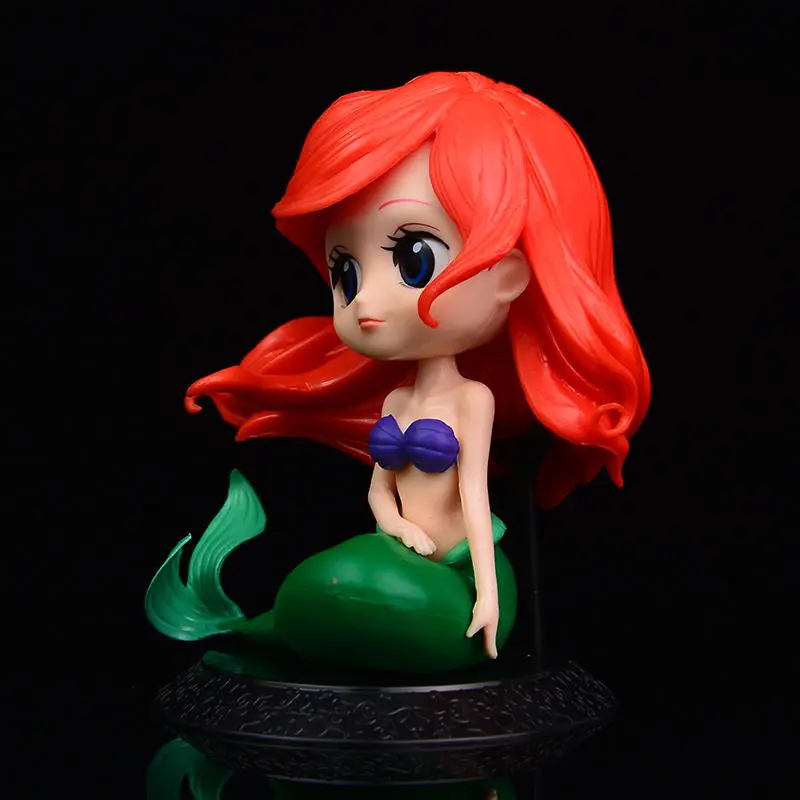 

Disney Mermaid Hand-Made Q Version Big Eye Princess Model Decoration Toys PVC Figurine Doll Gift Female