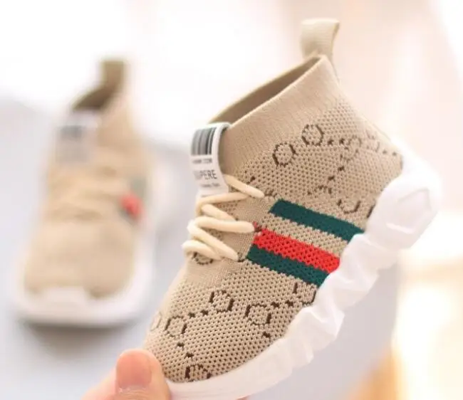 

Kids Shoes Kid Girls Boys Sports Shoes Multicolor Knitted Toddler Baby Sneakers Casual Slip On Sneakers Children Shoes