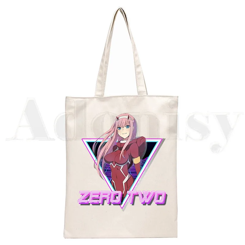 Zero TWO Darling In The Franxx Anime 02 Harajuku Handbags Shoulder Bags Casual Shopping Girls Handbag Women Elegant Canvas Bag