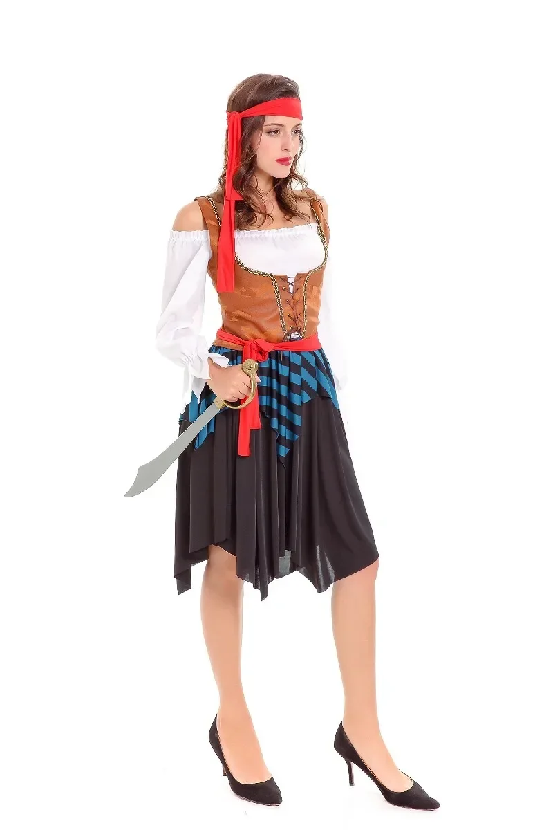 Женский костюм пирата для девочек карнавальные костюмы на Хэллоуин нарядное