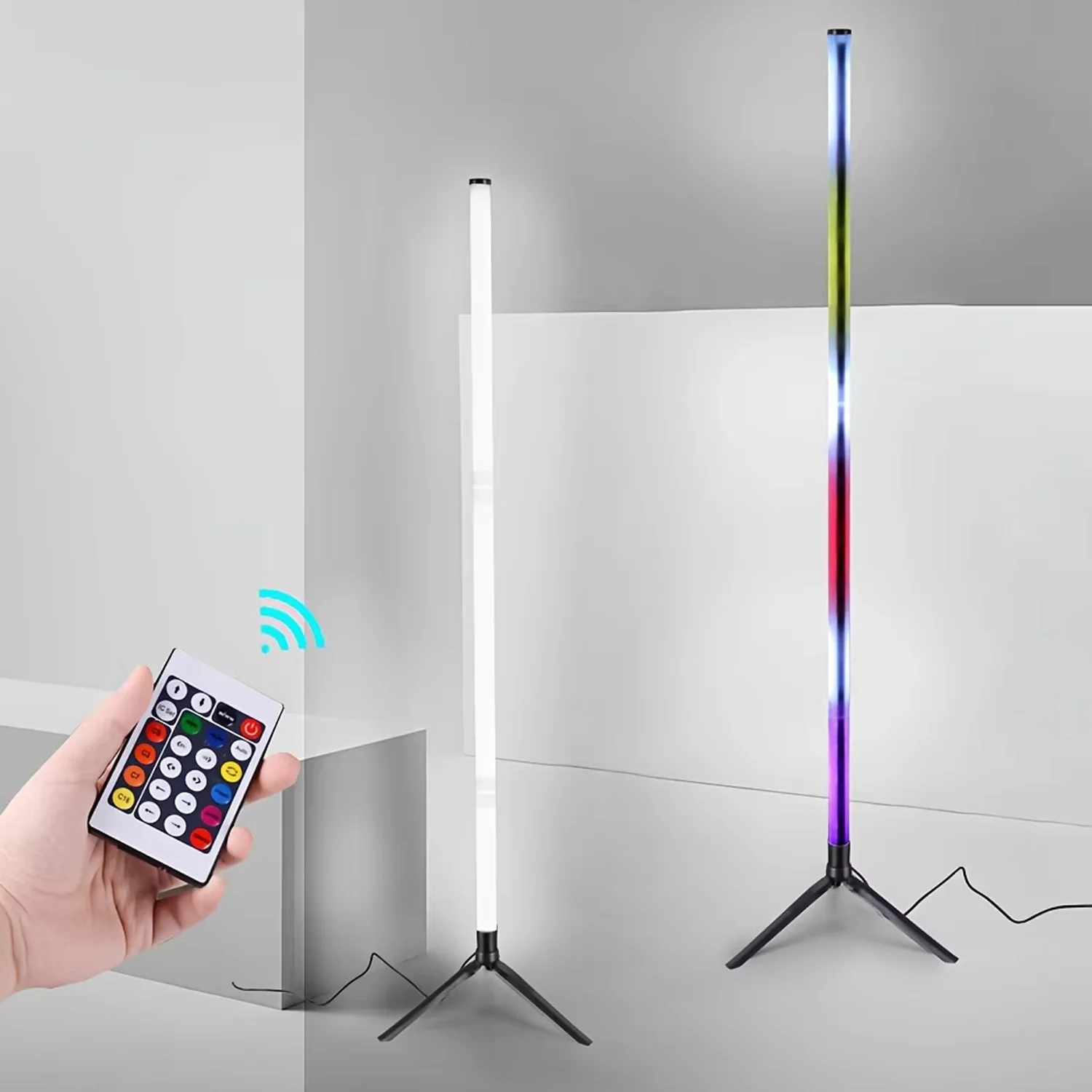 Фото Светодиодный торшер 5 В RGB IC Угловой светильник подходит для спальни Веселая игровая комната Декоративный атмосферный светильник Быстрая доставка №1