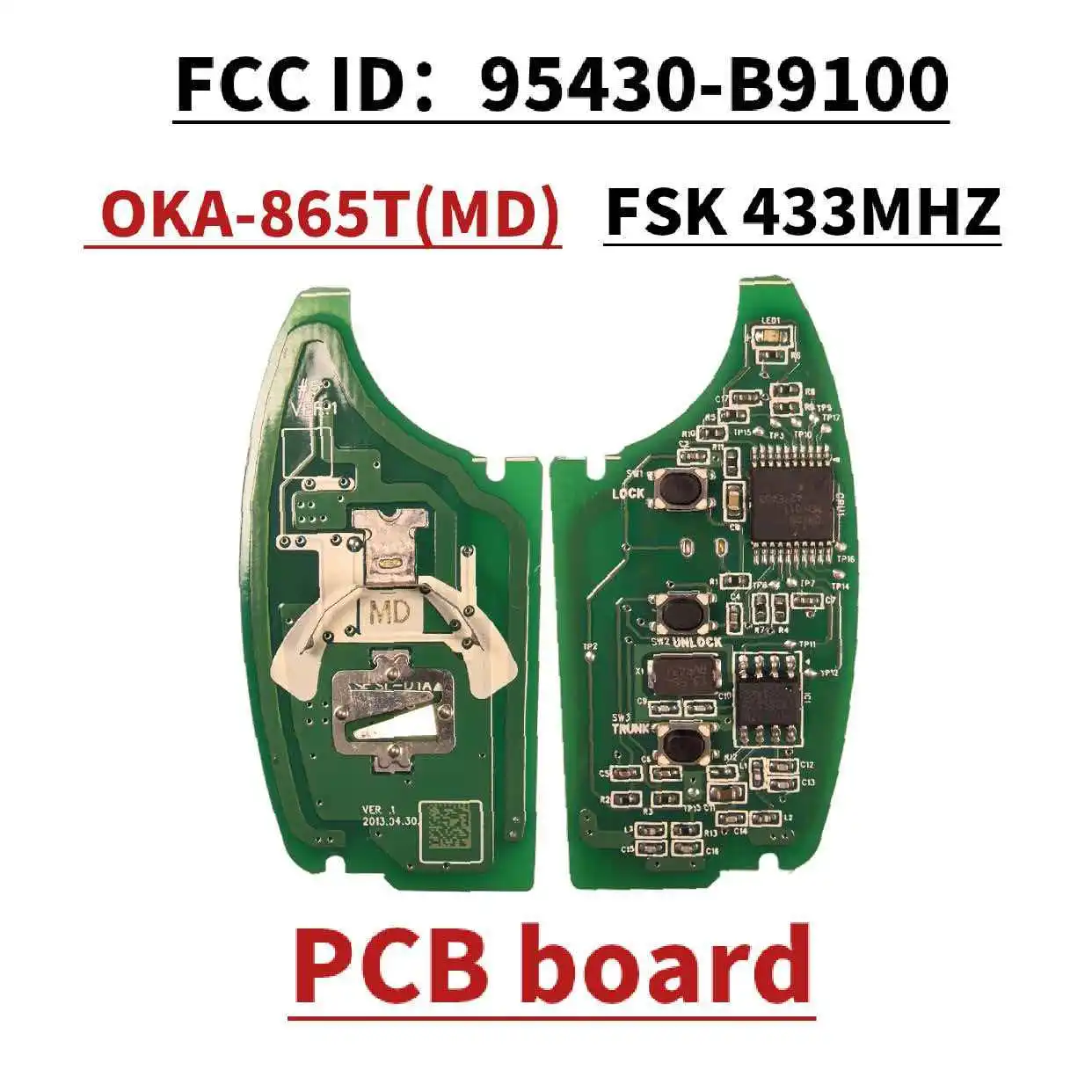 

Складной ключ-брелок Jingxin CN020077 с чипом ID47, 433 МГц, 95430-B9100 OKA-865T (BA1) /865T (MD) для Hyundai Elantra 2012-2015, складной ключ/плата управления