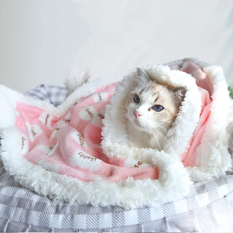 

Soft Pet Sleeping MATS Warm Cat Dog Blankets Pet in Winter Cute Sheets Comfortable Cat MATS Blankets Pets Warming Supplies