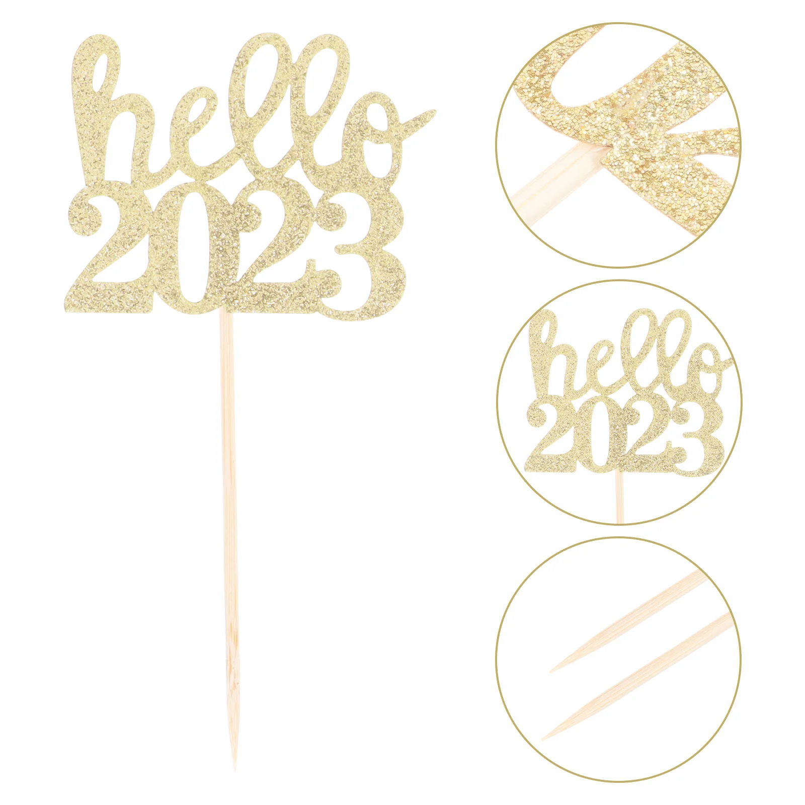 

Cake New Year Insertedtopperparty Toppers Cupcake Decorative Decoration Decorationspicks Rose Gold Theme Dessert Decor Flags