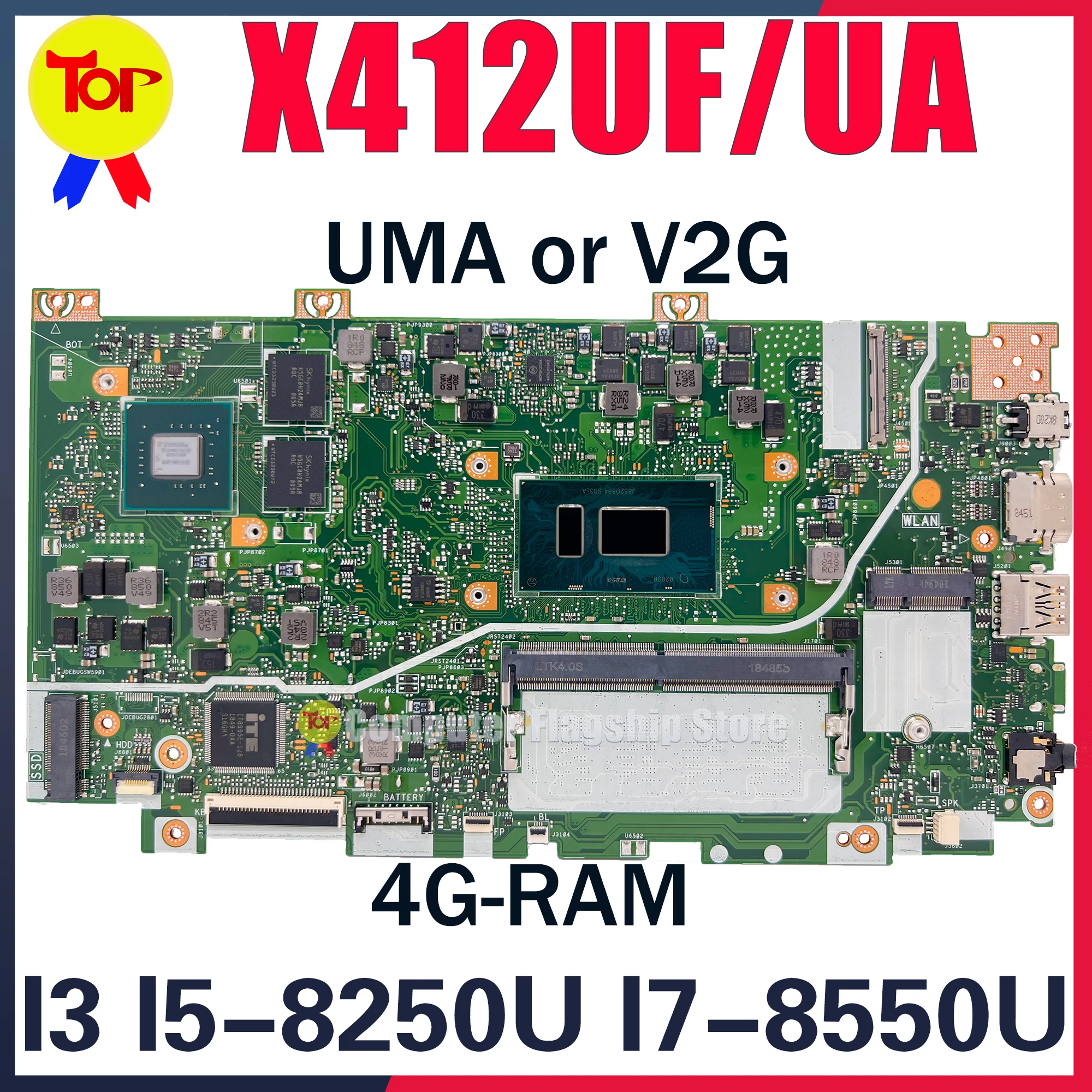 Материнская плата X412UF для ноутбука ASUS Vivobook 14 X412 X412UB X412UA F412U A412U I3-8130U I7-8550U, оригинальная материнская плата ЦП