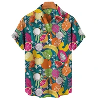 2022 loose fashion mens shirts summer fruit 3d print hawaiian shirts fresh unisex holiday beach party shirts for men women