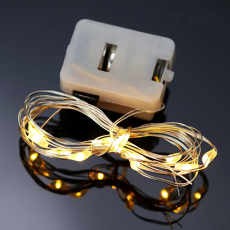 

1M 2M 3M Copper Wire LED String Light with Battery Holiday Lighting Fairy Garland for New Year Christmas Decoration Navidad 2023