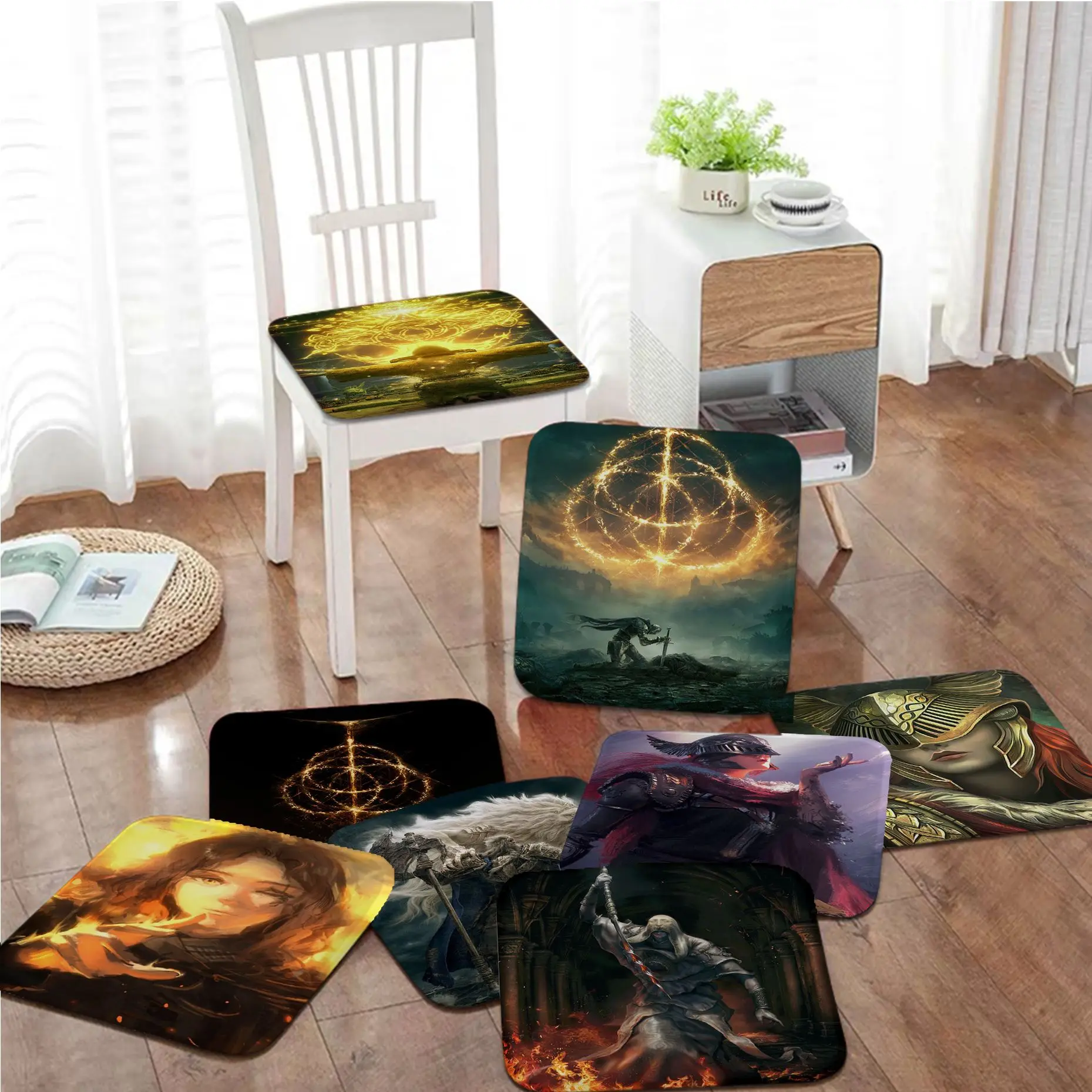 

Game Elden Ring Round Sofa Mat Dining Room Table Chair Cushions Unisex Fashion Anti-slip Sofa Decor Tatami