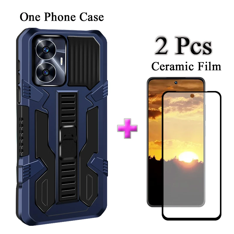 2 в 1 для Realme C55 фото Жесткий Телефон с керамическим защитным экраном