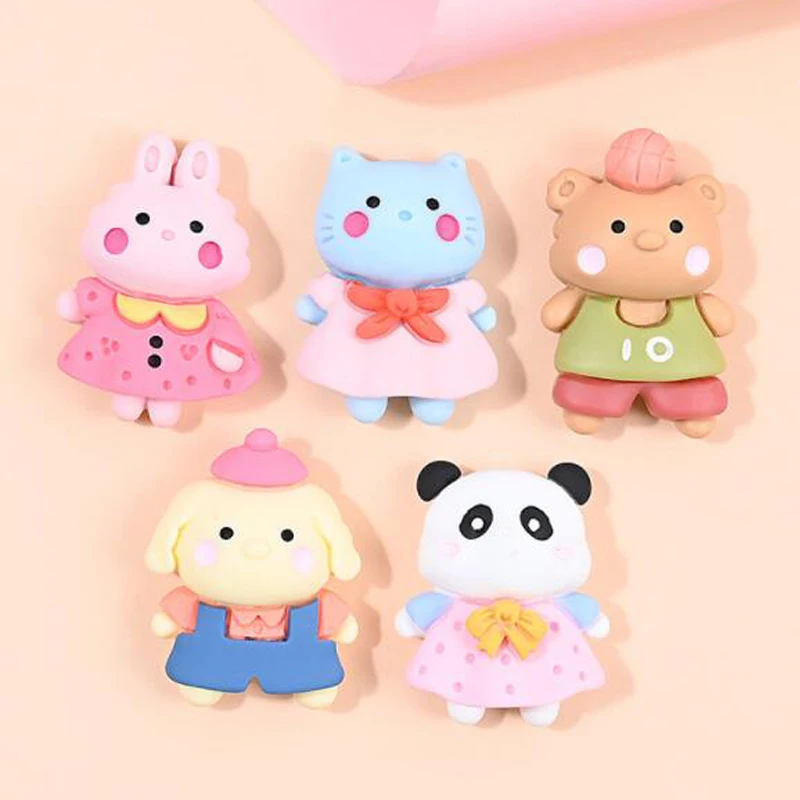 

10 шт./лот Мультяшные резиновые аксессуары в виде животных «сделай сам», полимерные заплатки в виде животных, кукол, чехол для телефона, голов...