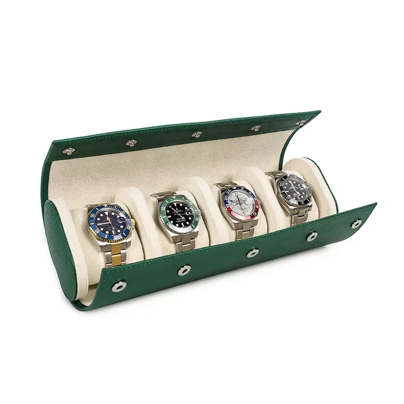 

NEW2023 4 Slots Watch Roll Box Organizer Case Holder Men Women Travel Dispaly Jewelry Gift Box