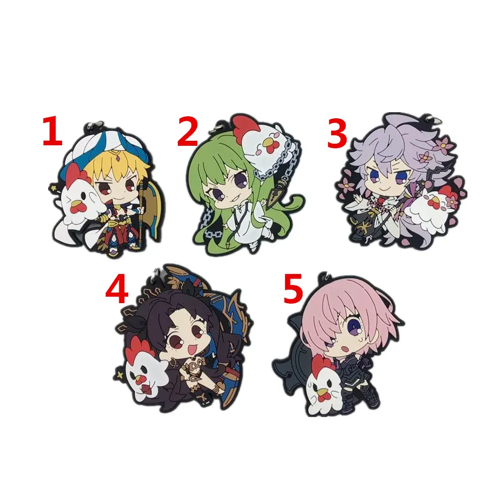 

Fate Grand Order Anime Rubber Keychain Key Ring Race Straps Cosplay