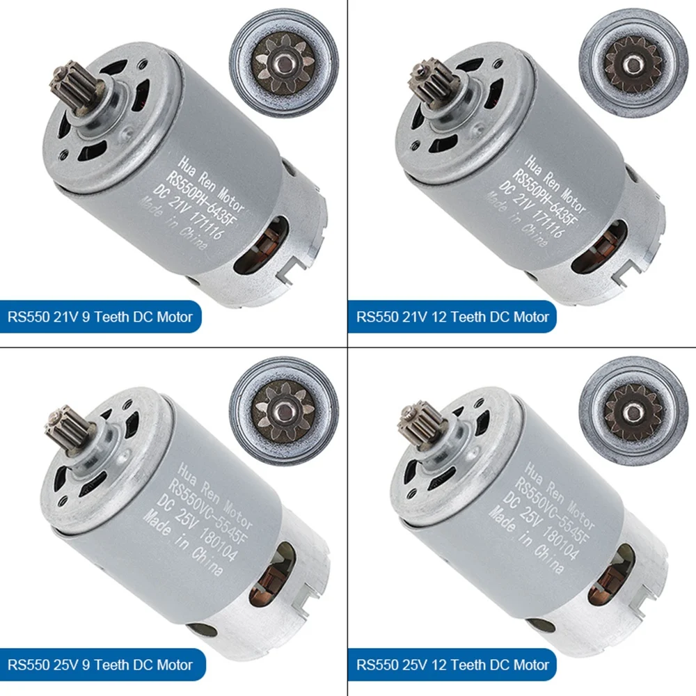 Двигатель постоянного тока RS550 18 В 19500 об/мин двухскоростной 11 зубьев и коробкой