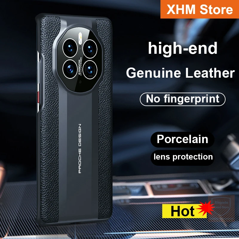 

For Huawei Mate 50 Pro Mate50 RS Case Porcelain Genuine Leather Matte Back Case For Huawei Mate50 Pro Mate 50 Cover Bumper