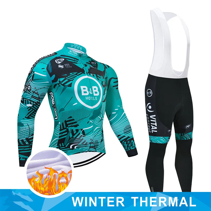 

Summer 2021 Team VITAL Winter Cycling Clothing 20D Gel Pants Set MTB Bike Jersey Thermal Fleece Bicycle Clothes Mens Cycling