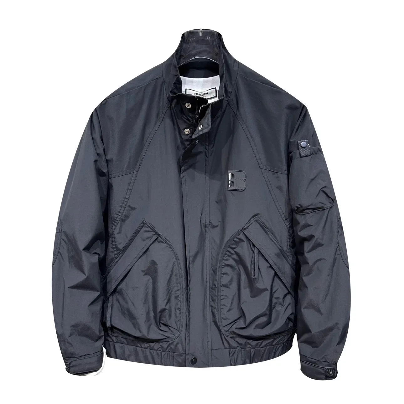 Trendy Brand Men's Work Jacket Spring Autumn Casual Fashion Stand Collar Top For Men 2024 New Style Loose Fit Border