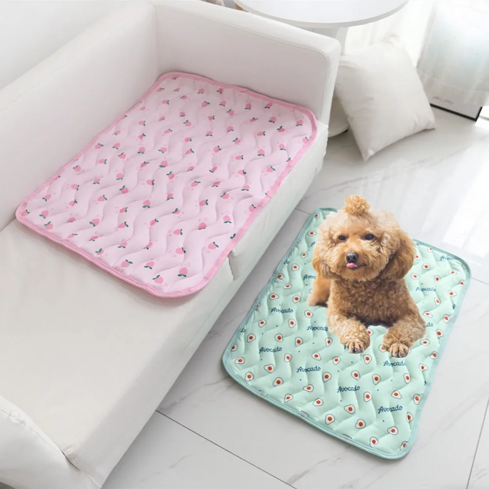 

Summer Dog Cooling Mat Breatbable Dog Cat Seat Cushion Puppy Ice Silk Pad Pet Sleeping Bed Kennel For Small Meduim Large Dog Cat