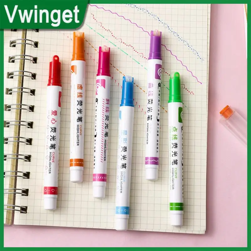 

Cartoon Colored Pen Hand Account Linear Pen High Quality Brand New 13.5×1cm Wavy Linear Colored Pen Pen Hand Accounts Curved Pen