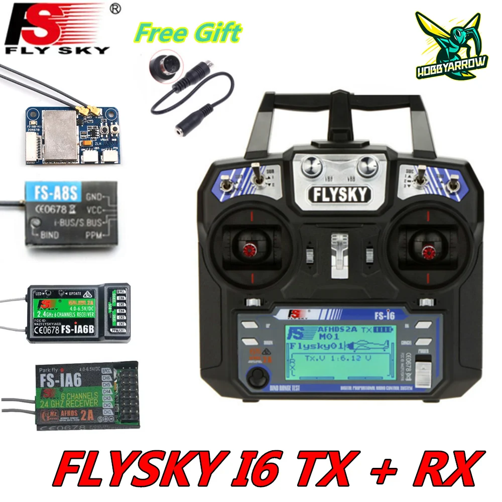 Радиопередатчик FLYSKY FS-i6 I6 2 4G 6CH AFHDS 2A IA6B X6B A8S R6B iA6 FS2A приемник для радиоуправляемого