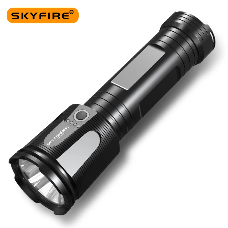 SKYFIRE 2022 Triple Wick Flashlights 20000mAh Battery Type-C USB Rechargeable Outdoor Waterproof Super Brightness SF-655