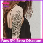 ГОРЯЧЕЕ черное оружие, пистолет AK47, тату, наклейки для женщин, искусство на руку, влюбленные, Ранняя Татуировка M416, оружие для мужчин