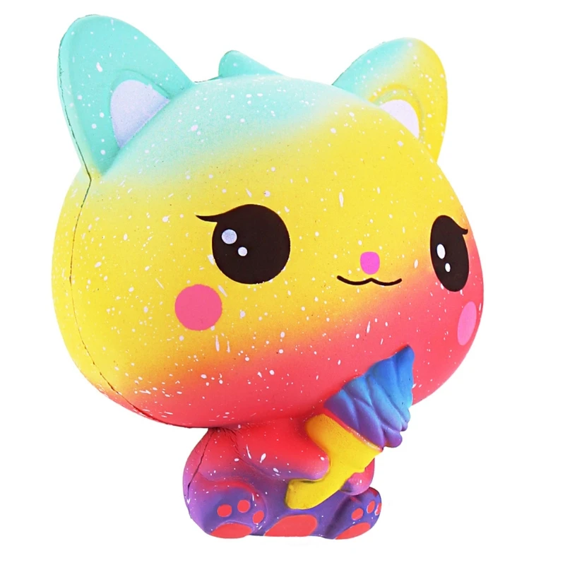 

DIY PU Slow Rebound Squishy Ice Cream Cat Toy, Anti Stress Simulation Relieve Scented Toy for Children Adults