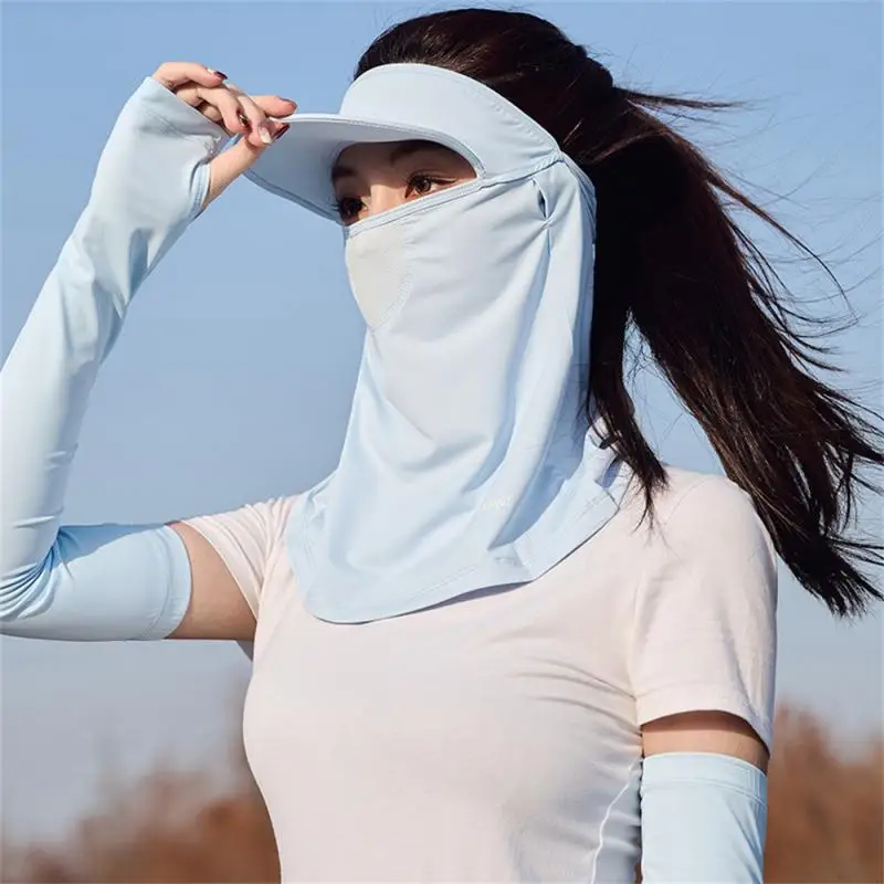 

Sunscreen Mask Female Visor UV Protection Eye Protection Angle Cover Full Face Nylon Ice Silk Summer Thin Breathable Shade Mask