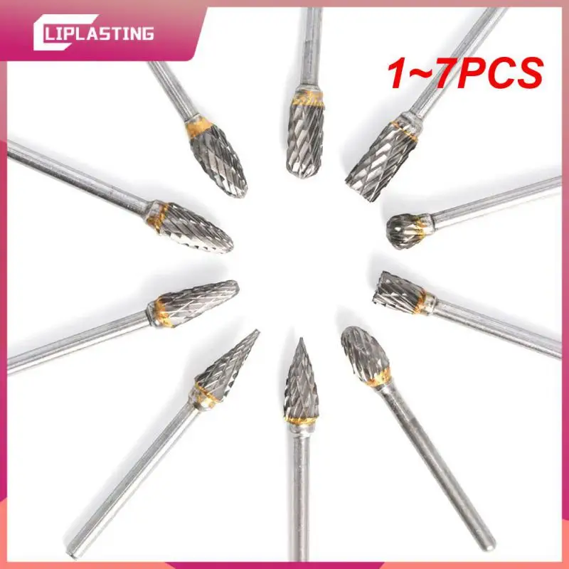 

1~7PCS Tree Shape File Hand Tools Metal Engraving Milling Cutter Straight Shank Rotary Burr F(FX) Cemented Carbide Rotary