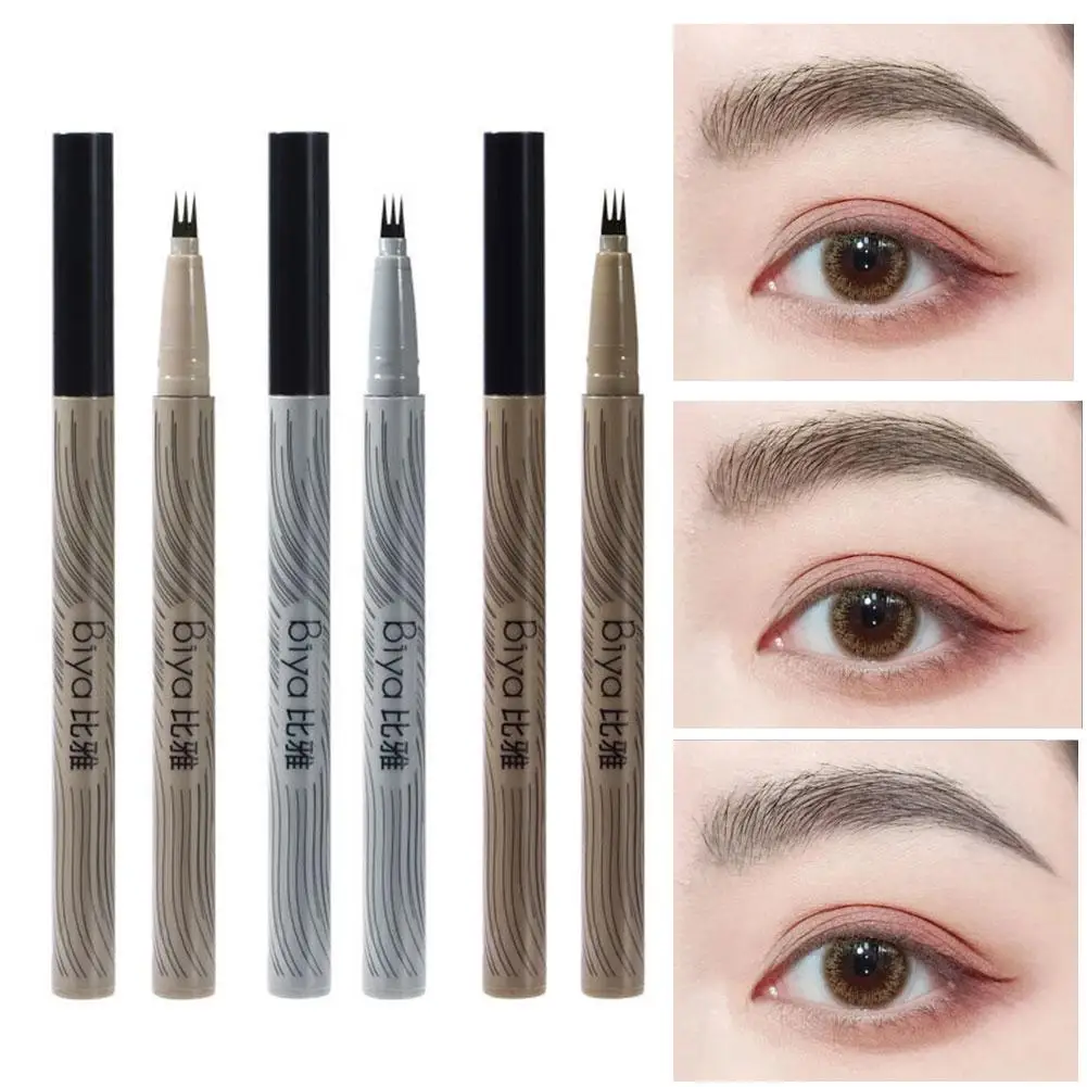 

3 Colors Dark Brown 3 Point Liquid Eyebrow Pencil Microblading Eyebrow Eyebrow Tattoo Pen Waterproof Makeup Pencil P7M1