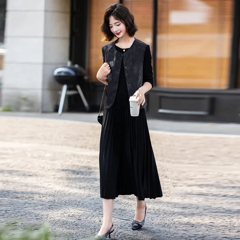 Элегантный твидовый комплект из двух предметов с юбкой Новое поступление модная