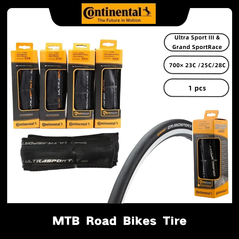 

Шина Continental Road ULTRA Sport III GRAND Race Extra 700 × 23/25/28C, 1 шт., черно-желтая шина для дорожного велосипеда, складная шина из гравия