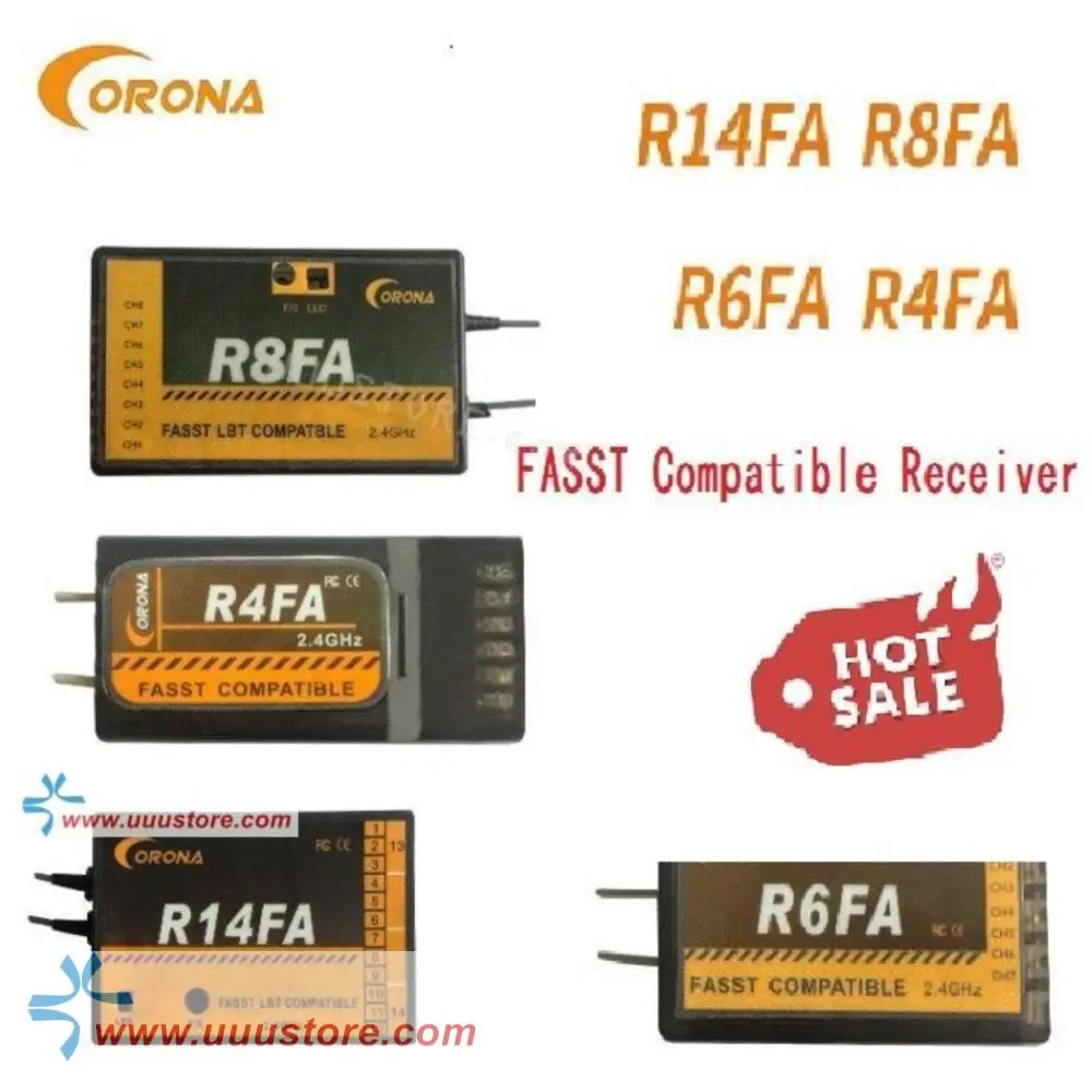 

Corona R4FA R6FA R8FA R14FA 2.4Ghz FUTABA FASST Compatible Receiver 10C 12FG 14SG 16SZ 16SG 18SZ For RC model airplane