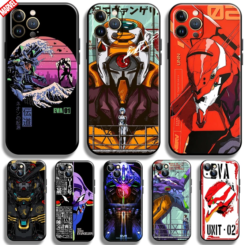 

Neon Genesis Evangelion EVA For Apple iPhone 13 12 11 Pro Max 12 13 Mini X XR XS Max SE 6 6S 7 8 Plus Phone Case Black Coque