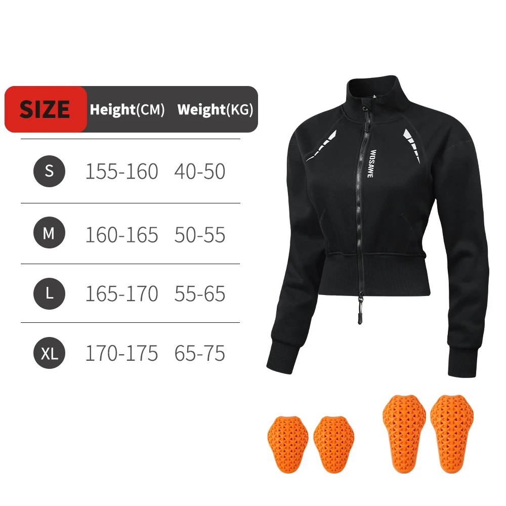 

Зимняя женская мотоциклетная куртка WOSAWE с мягкими вставками, повседневная одежда для езды на мотоцикле