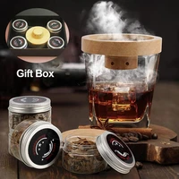 cocktail smoker kit for whiskey cheese and flavor drink smoker accessories with wood chips wood hood smoker for mens gifts