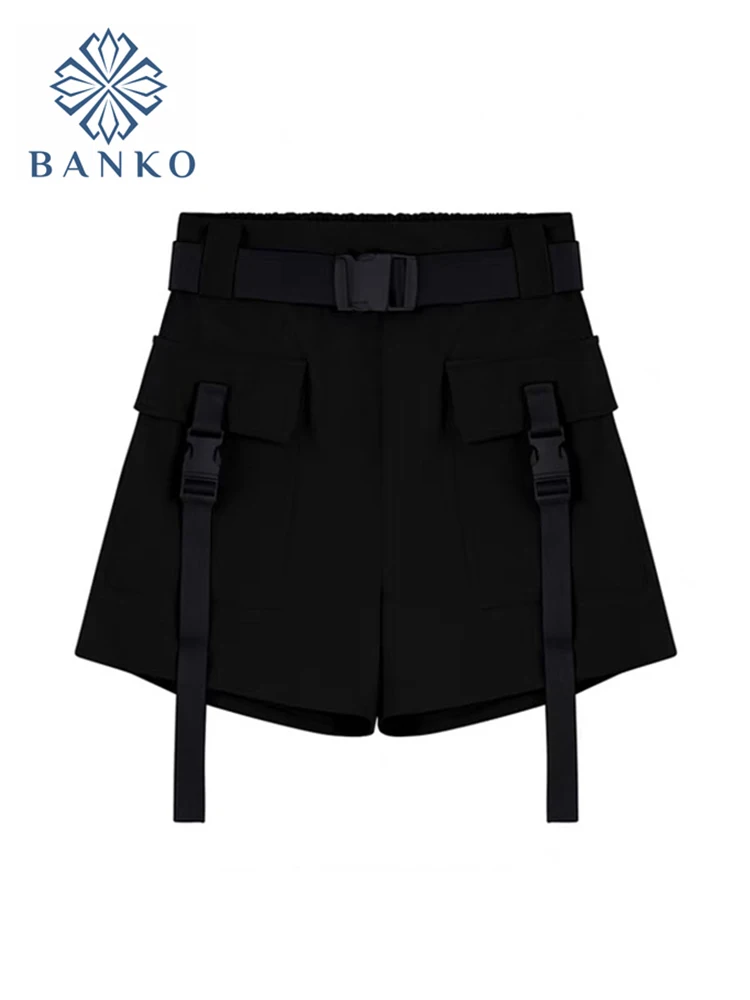 

Wide-leg Shorts Women Summer Knee-length Safari Style BF Streetwear Clothes Fashion All-match Casual High Waist Shorts Unisex